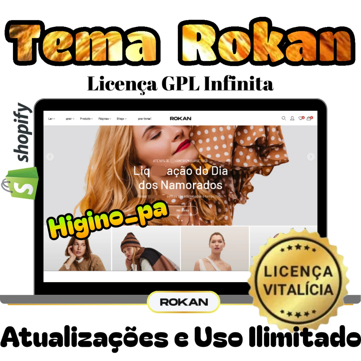 Tema Shopify Rokan + Bônus E Atualizações