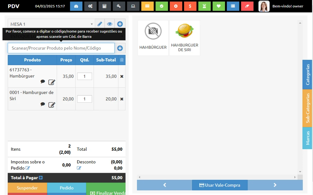 Script PHP Sistema PDV – Caixa + Loja Responsiva