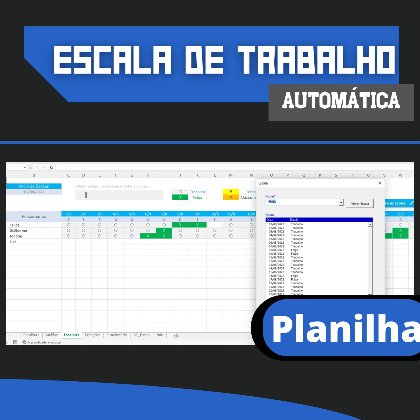 Planilha De Escala De Trabalho Em Excel 4.0
